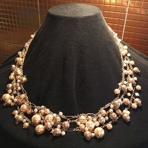 Talbot’s champagne pearls & rhinestones  necklace.